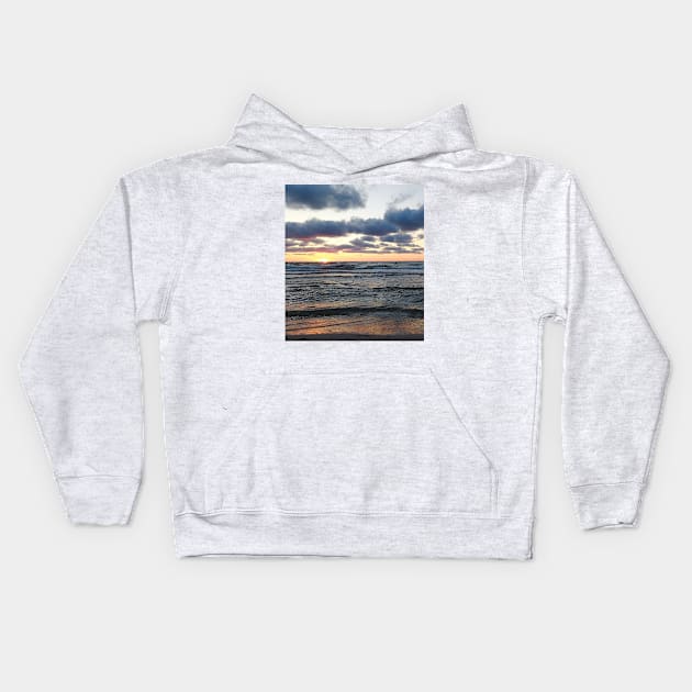 Sunset by the sea Kids Hoodie by SBdesisketch